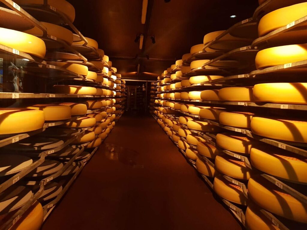 Queijo Emmentaler suíço fatiado
