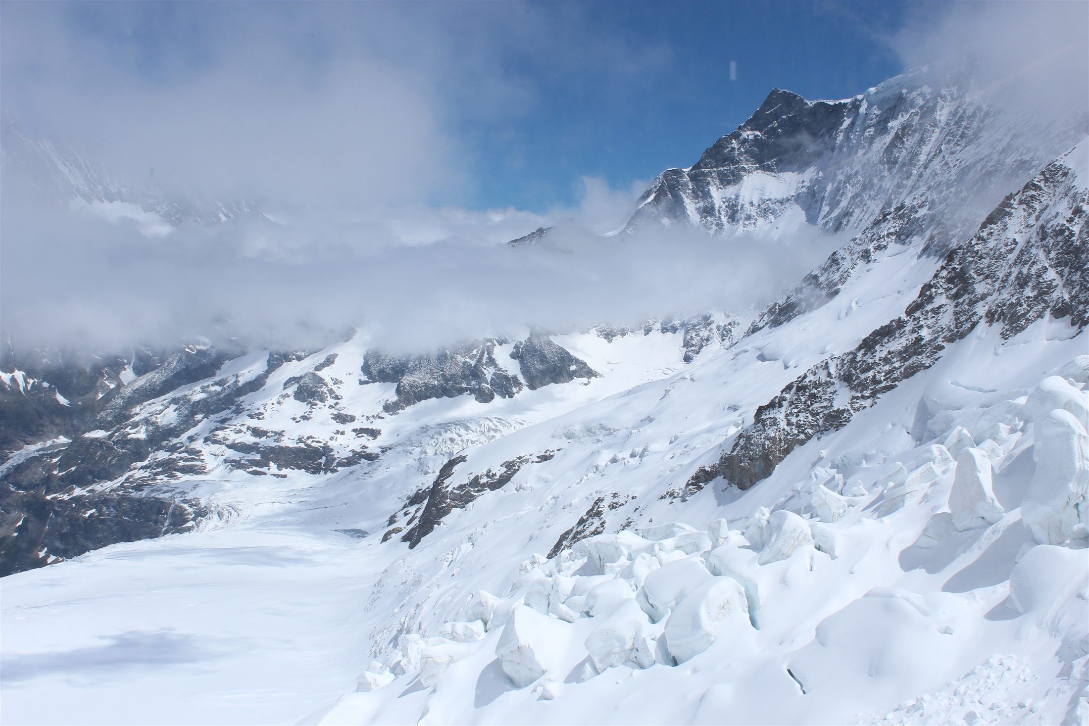 Geleira Aletsch vista do Jungfraujoch, Patrimônio Mundial da UNESCO
